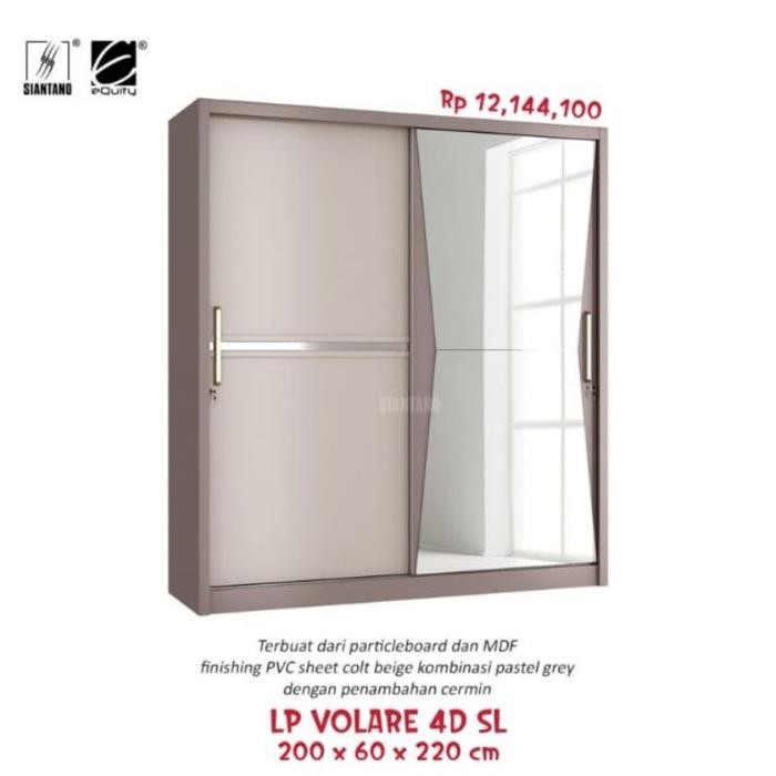 Lemari Pakaian Sliding - Wardrobe LP VOLARE 4DSL Siantano