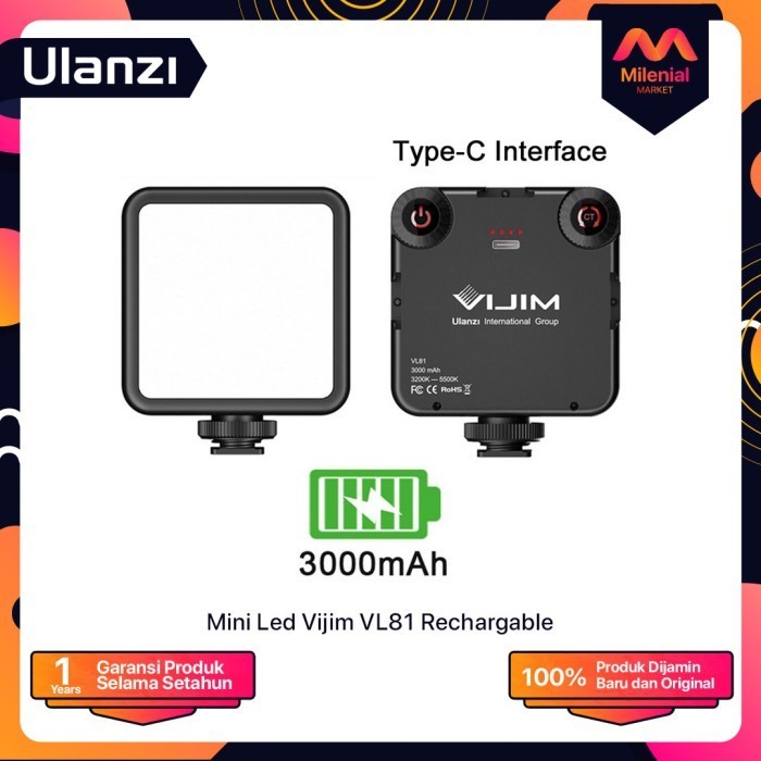 (Expert) ULANZI VL81 VIJIM Video LED Light RECHARGEABLE