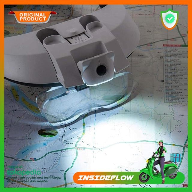 

Terbaru Kacamata Pembesar Service Reparasi Led Headband Magnifier 5 Lens 6X