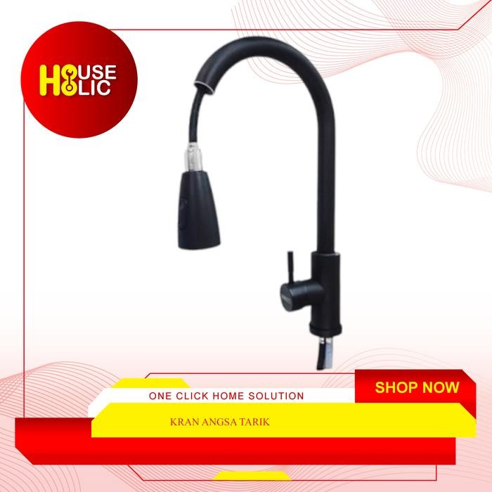 PREMIUM Kran Angsa Tarik / Keran Angsa Cuci Piring Fleksibel Tarik / Air Panas Dingin / Kran