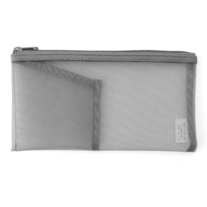

MUJI Nylon Mesh Pen Case With Pocke Tempat Pensil