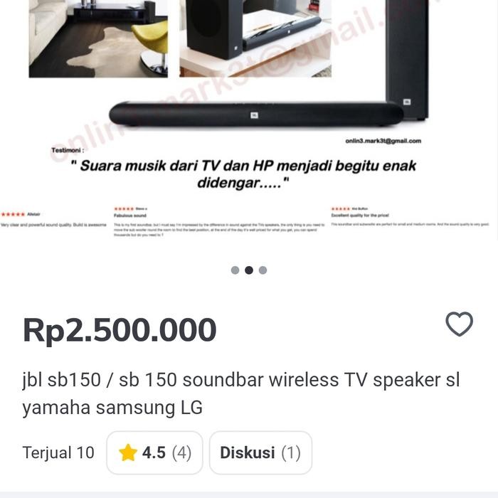 Speaker Soundbar Jbl Cinema Sb150