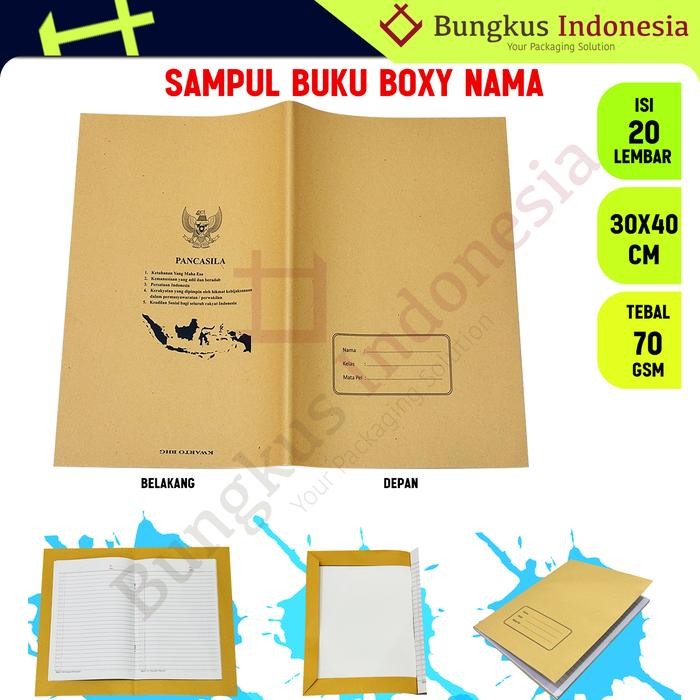 

Sampul Buku Coklat Boxy Nama / Gambar