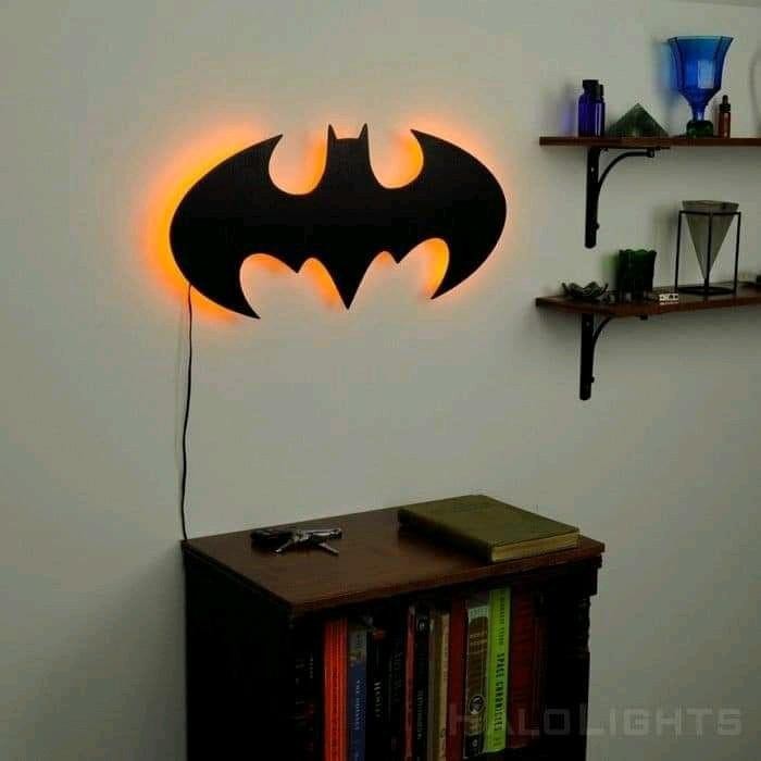 Hiasan Lampu tidur Kamar cowok batman Kamar Tidur Modern Kayu Akrilik