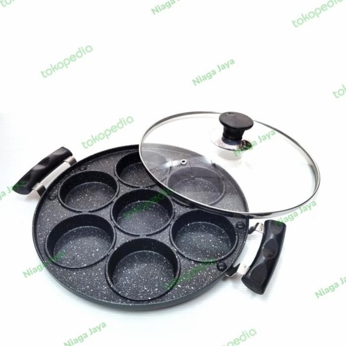 

Happy Pan Cetakan Martabak Mini Marble / Kue Lumpur Teflon 7 Lubang Gratis Ongkir