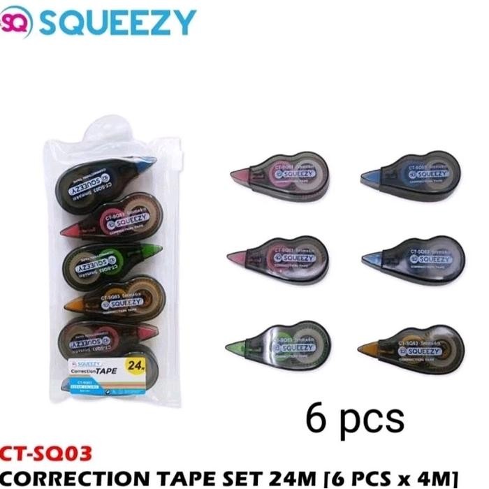 

Squeezy Correction Tape Tipex Kertas Squeezy isi 6 Pcs ationery CTSQ03 6 PCS x 4M x 5mm Prais dan