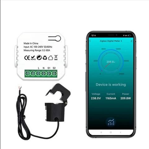 Kwh Meter Wifi Ac Meter Watt Meter Wattmeter 80A 220V 16Kw Tuya