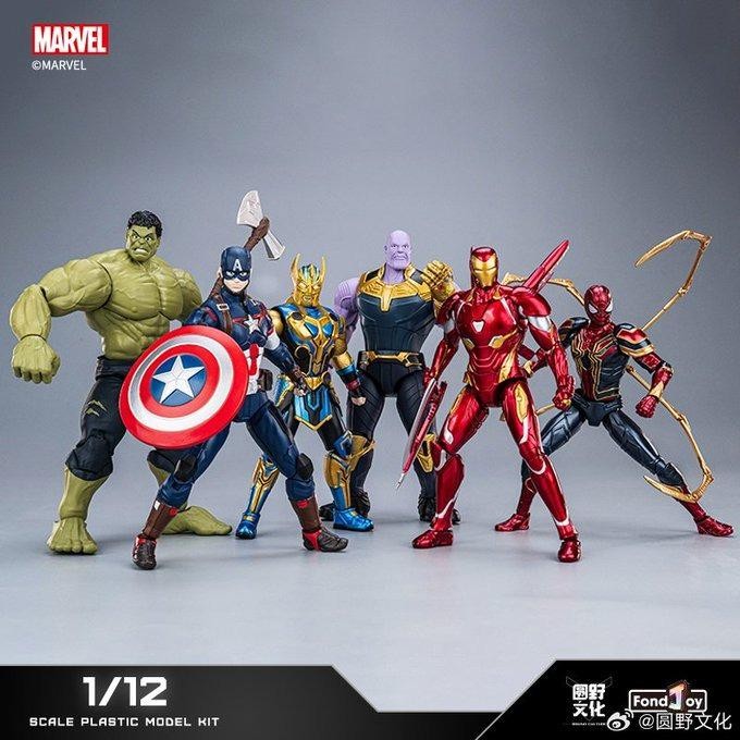 Fondjoy Studio Marvel 1/12 Model Kit Speed Build Series Iron Man Hulk Spider-Man Thanos Captain