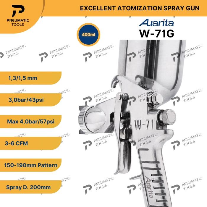 SPRAY GUN AUARITA W-71G - EXCELLENT ATOMIZATION SPRAY GUN W71G
