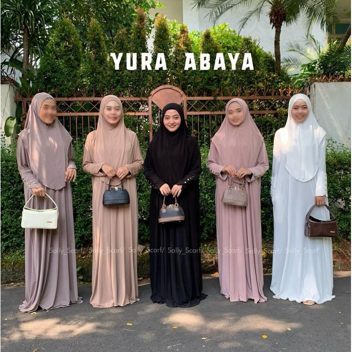 Yura Abaya Set Gamis Plain Daily By Sally Scarf