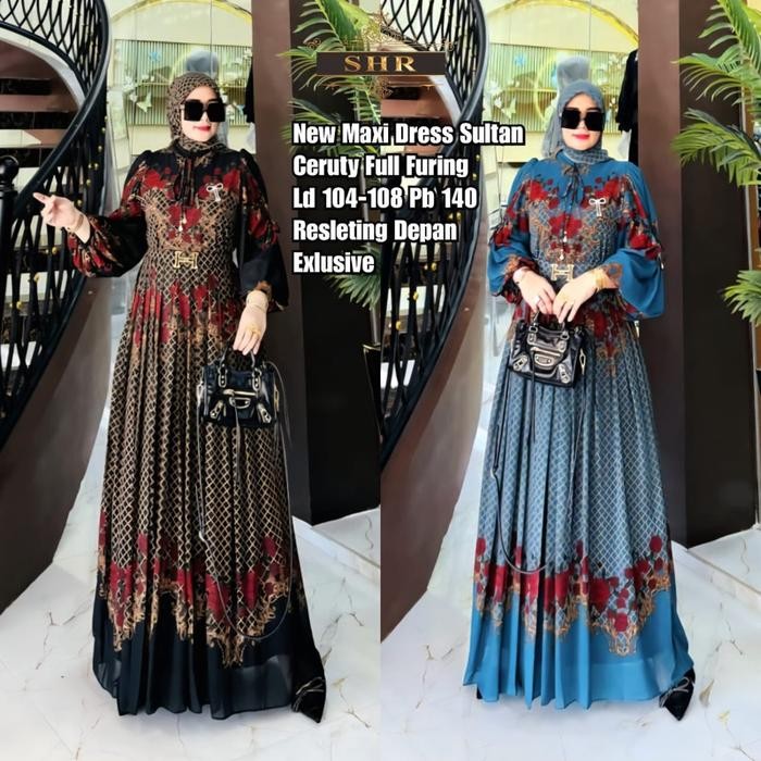 New Shr Ori Maxi Dress Sultan Ceruty Full Puring Ori Shr 100%
