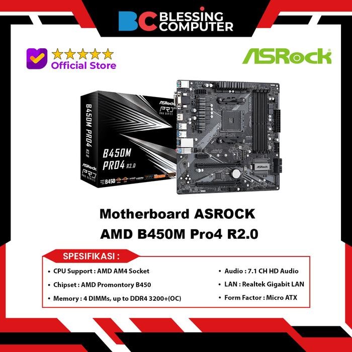 Motherboard ASROCK AMD B450M Pro4 R2.0