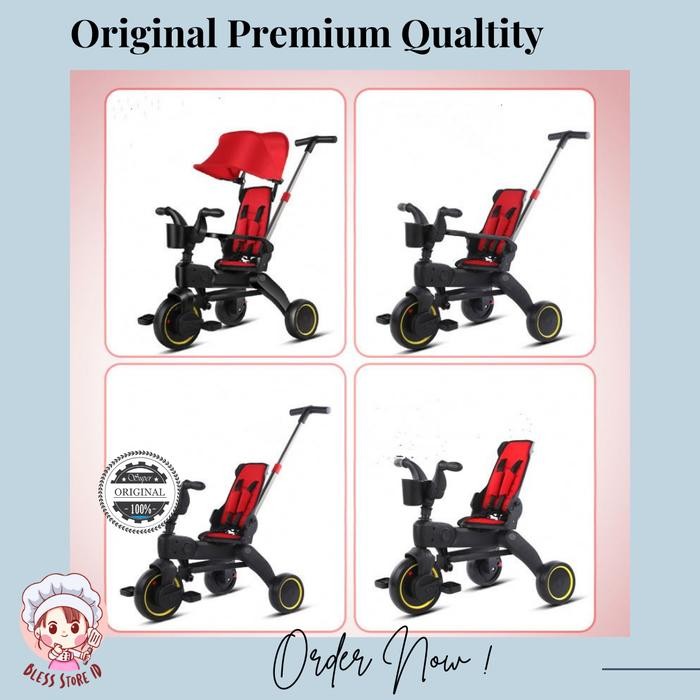 Sepeda Anak Roda Tiga Bisa Dilipat / Stroller Sepeda Roda Tiga