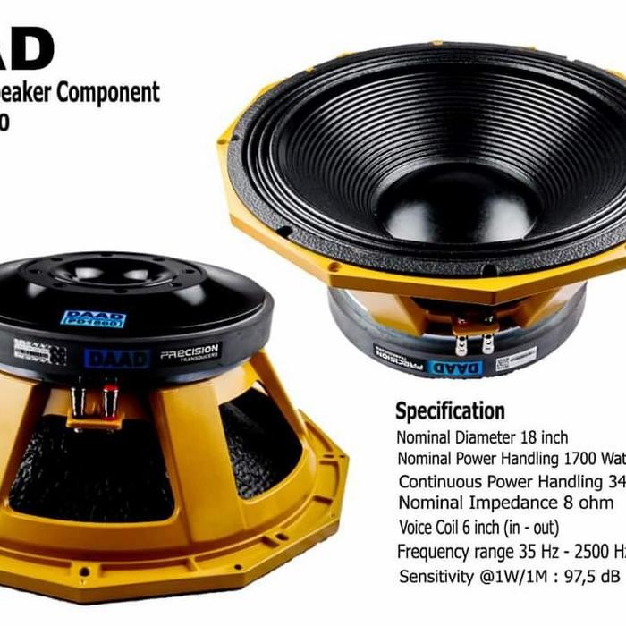 Speaker Subwoofer 18 In Daad Pd1860