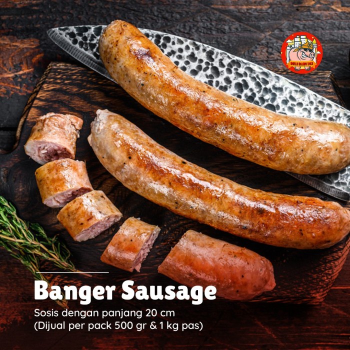 

BANGER SAUSAGE PORK SOSIS PANJANG 20 CM BABI BALI ASLI SUPER ENAK KODE 168