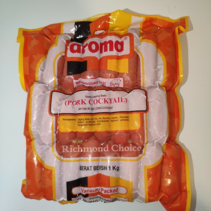 

PORK COCKTAIL AROMA 1 KG / SOSIS BABI AROMA UKURAN MINI 1 KG KODE 260
