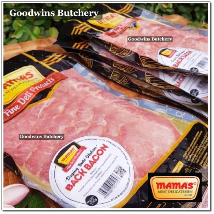 

PORK BACK BACON SLICED MAMA'S DELICATESSEN SOEJASCH BALI FROZEN 250G KODE 1318