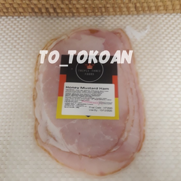 

TRIPLE THREE PORK HONEY MUSTARD HAM SLICE DAGING BABI OLAHAN 100 GR KODE 427