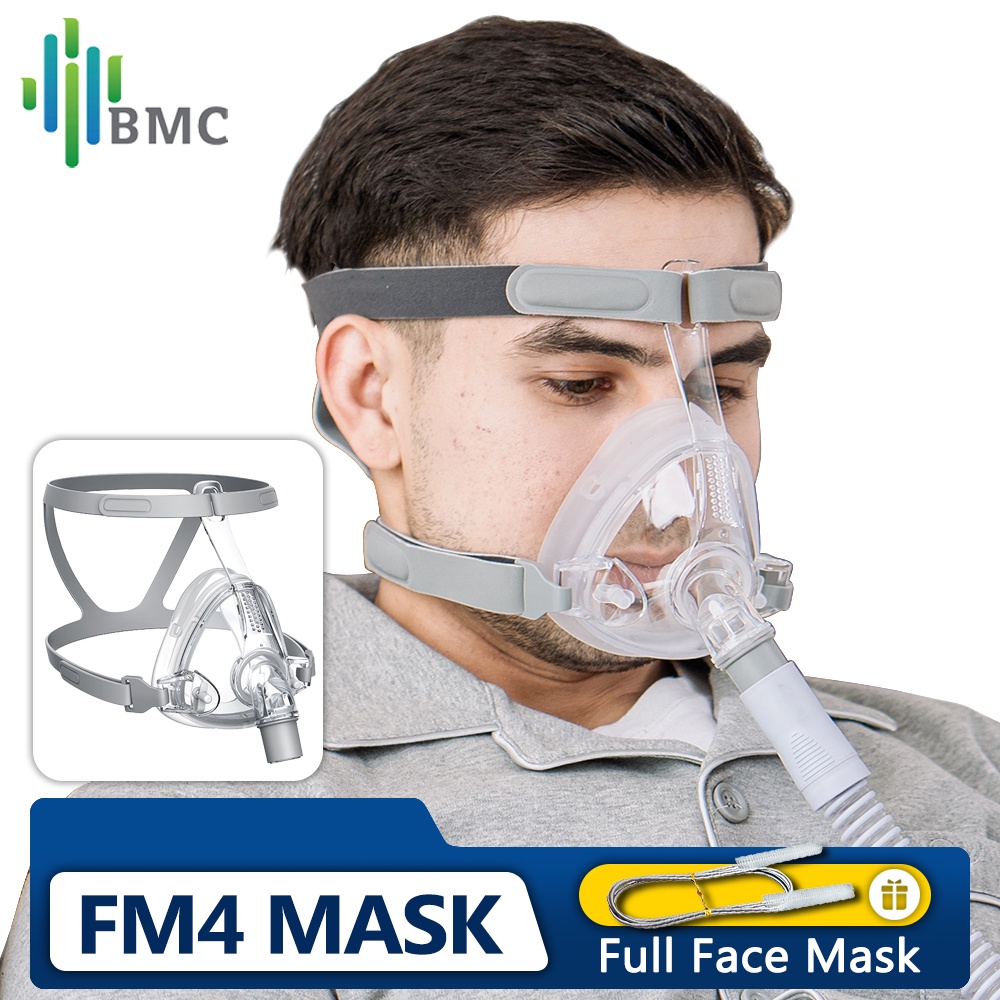 New BMC FM4 CPAP Mask Full Face Mask With Headgear For APAP Bipap Machine Nasal Face Mask Compatible