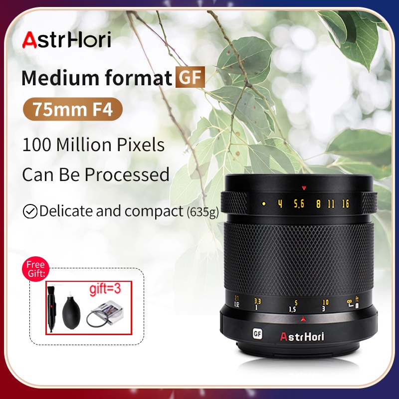 New RockStar AstrHori  75mm F4 Manual Focus Camera Lens for Fuji G GFX 100 100S 50S 50R GFX100 GFX10