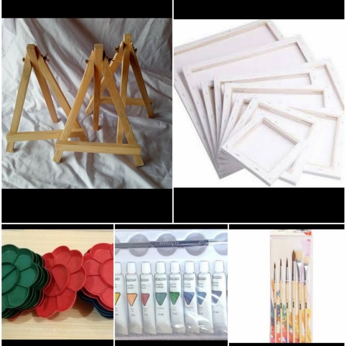 

Paket Promo Alat lukis + Kanvas 50x70 + mini easel