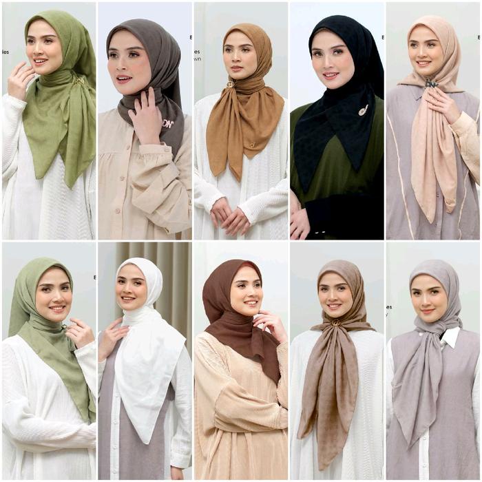 Deenay Hijab Motif Segi Empat Eleanor series Kerudung deenay original jilbab deenay Square Voal