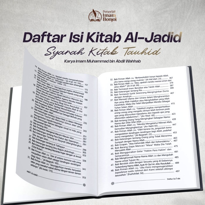 AL-JADID SYARAH KITAB TAUHID - PENJELASAN LENGKAP KITAB TAUHID PIB