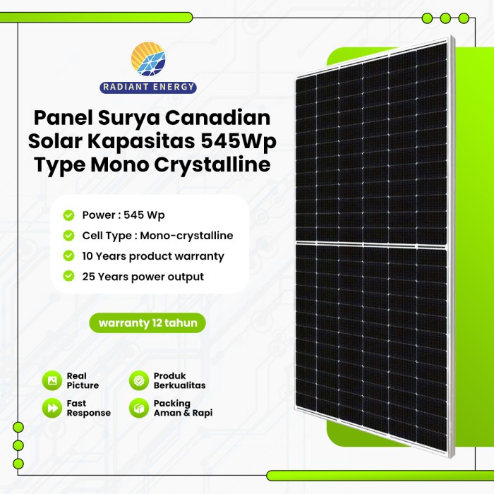 TERLARIS Canadian Solar 550 Wp Solar Panel Best Quality SNI
