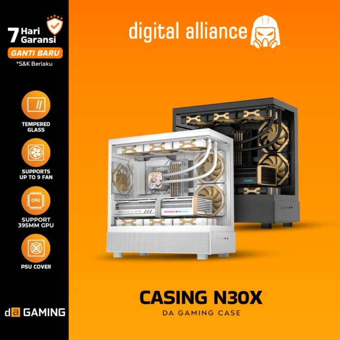 TERBARU - Digital Alliance N30X M-ATX ITX Middle Tower Gaming PC Case