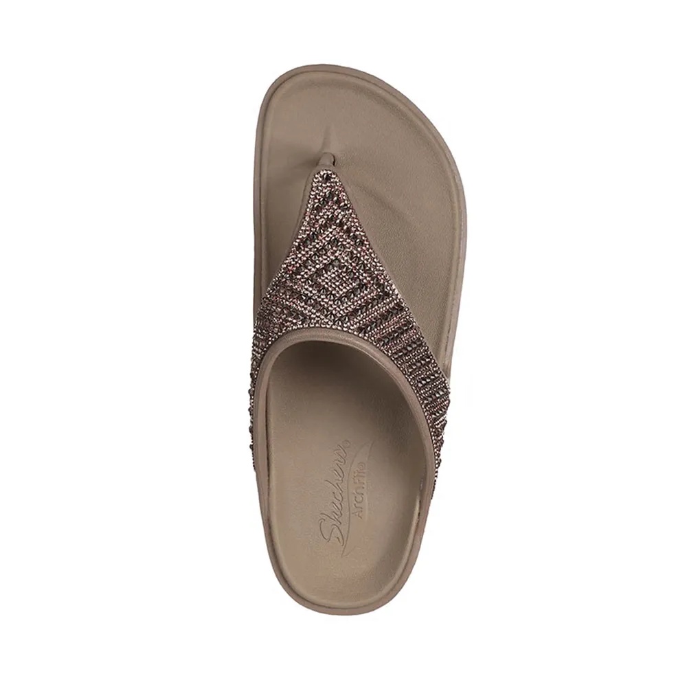 Sendal Wanita Skechers Foamies: Arch Fit Cali Breeze - Shine On Sandals 111599/TPE