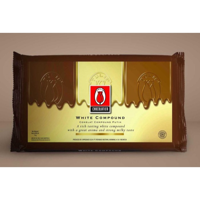 

COKLAT TULIP WHITE CHOCOLATE COMPOUND 1KG KODE 664