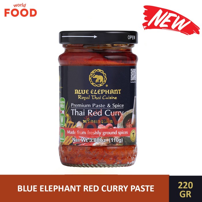 

terbaru !!! blue elephant red curry paste **new item 220 gr ready
