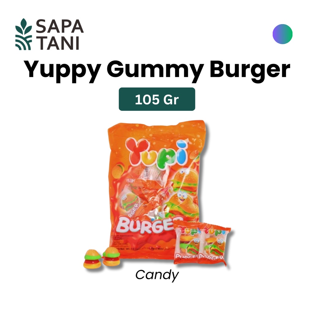 

Yuppy Gummy Burger 105 gram Sapatani Permen Jelly Favorit Anak-anak