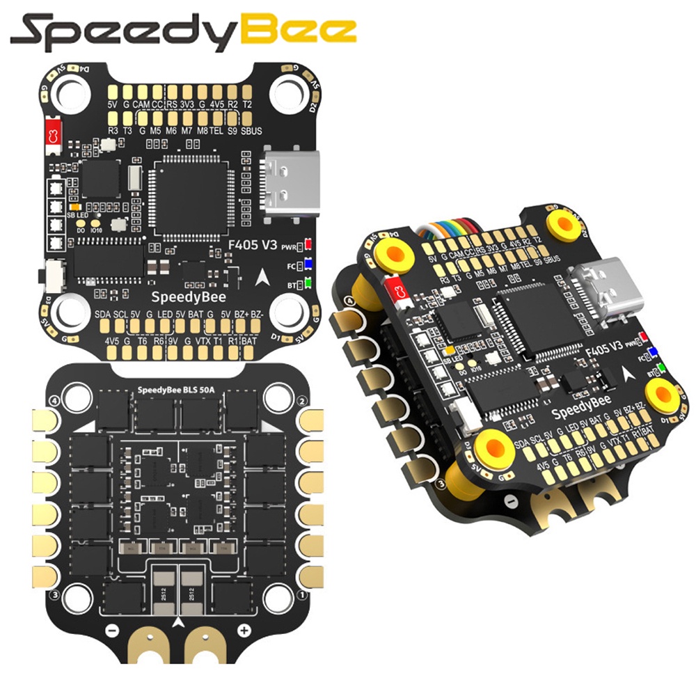HLA Speedybee F405 V3 50A 30*30 FC&ESC Stack BLS 50A 4-in-1 50A*4 ESC & F405 V3 Betaflight/ INAV Fli