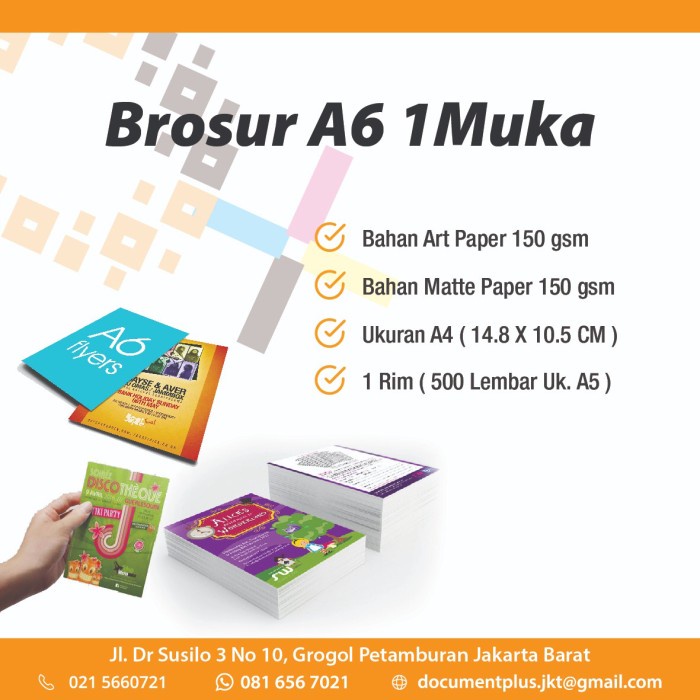 

Brosur a6 full colour cetak 1muka isi 500lembar