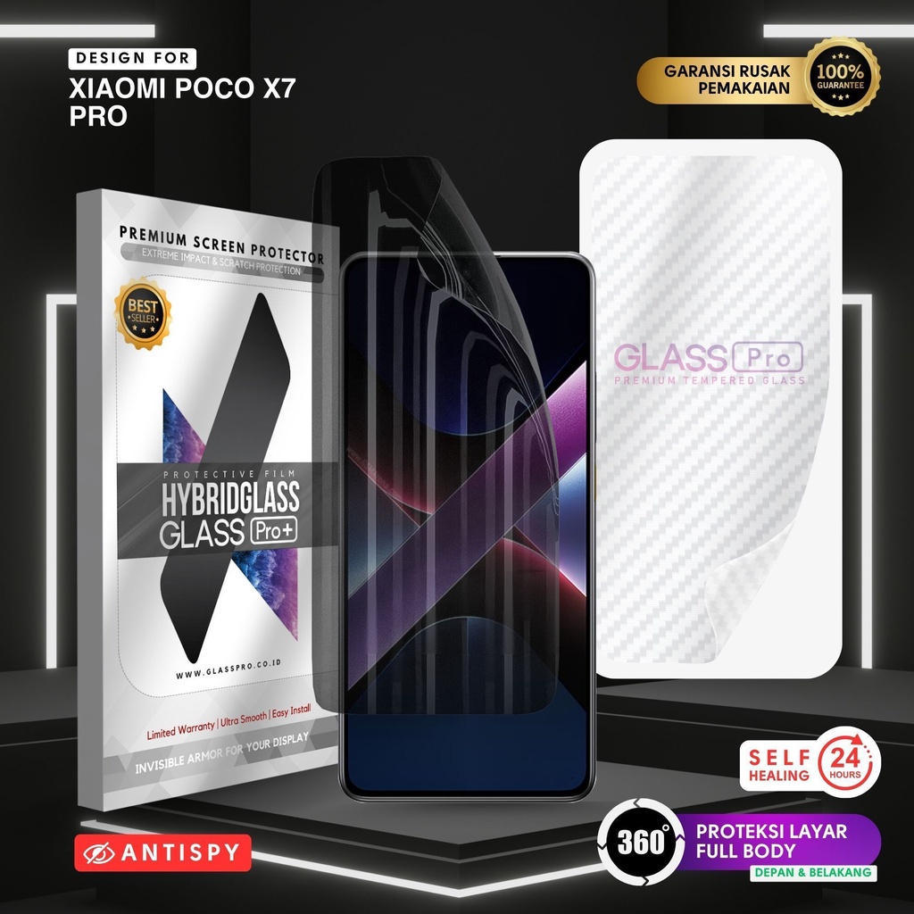 ANTISPY Hybrid Glass For XIAOMI POCO X7 PRO - Full Cover Hydrogel Depan Belakang Anti Gores Premium 