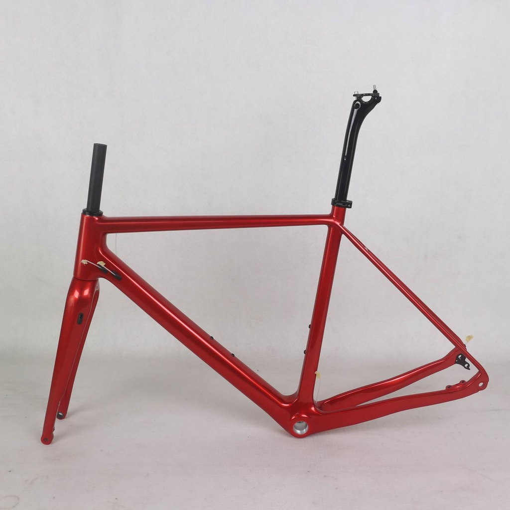 TRAC Carbon Fiber Gravel Bike Frame for Men, Red Chameleon, GR029, Bicycle Competition, Factory Desi