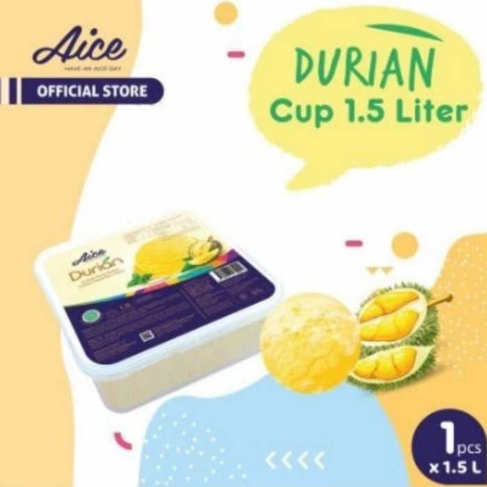 

ICE CREAM AICE RASA DURIAN UKURAN 1,5 LITER KODE 223
