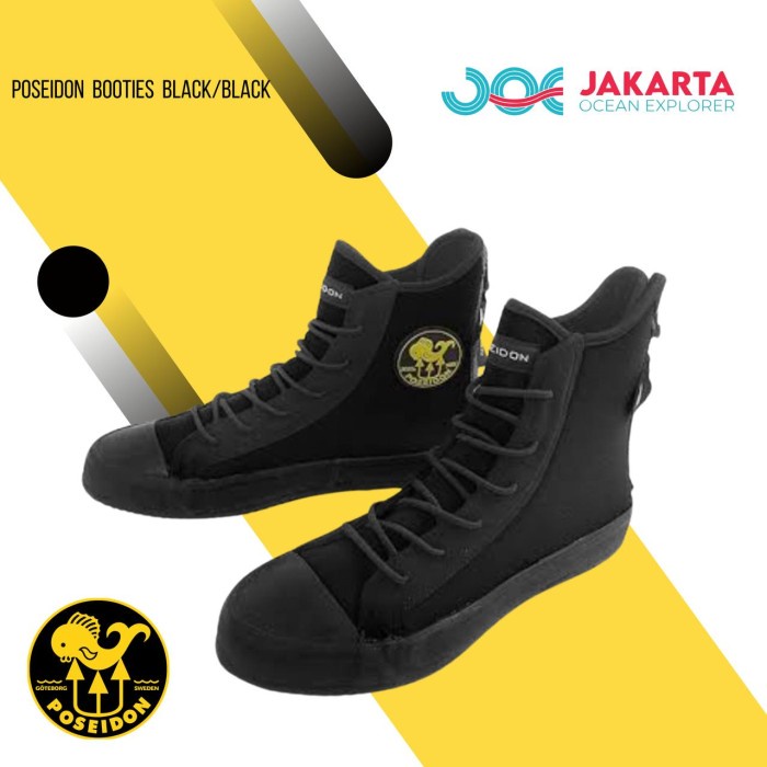 POSEIDON ONE SHOE FULL BLACK / BOOTIES DIVING / SCUBA DIVING