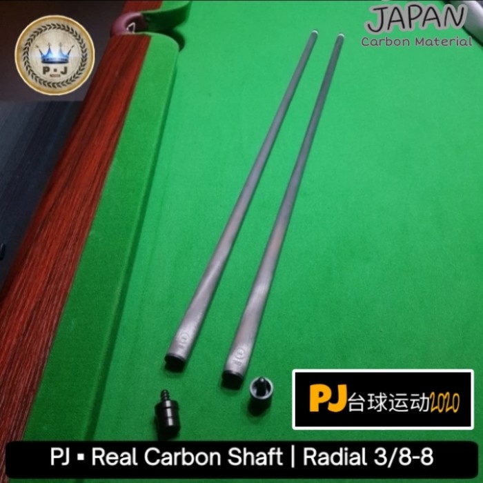 PJ Billiard Real Carbon Shaft Conical - Pro Taper - Shaft Only Radial Joint Pin