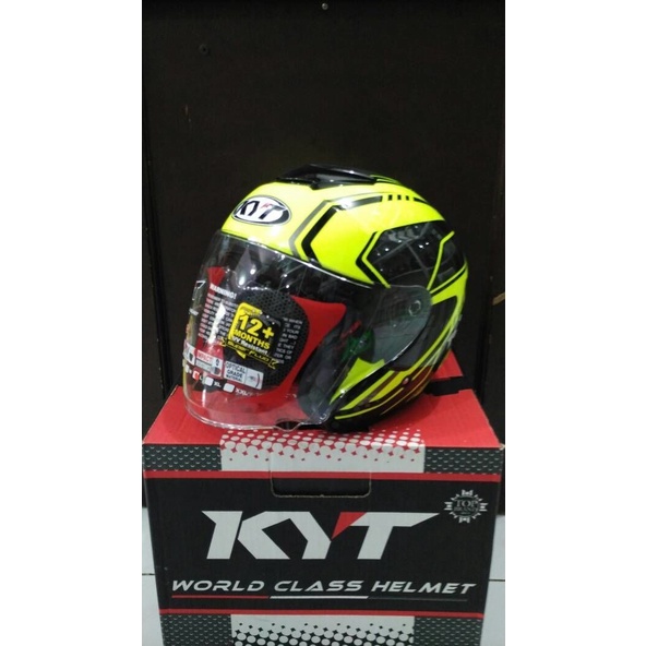 Helm Kyt Kyoto Motif Super Fluo Half Face Original