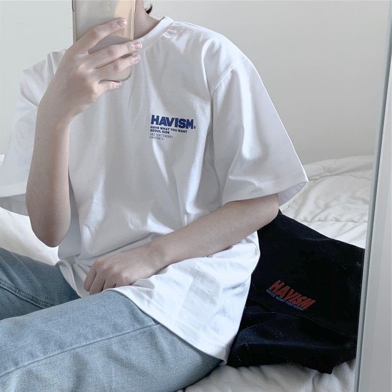 Kaos Atasan Lengan Pendek Warna Putih Hitam BIGSIZE ( size S - 6XL ) Japan Korean Style Harajuku HAV