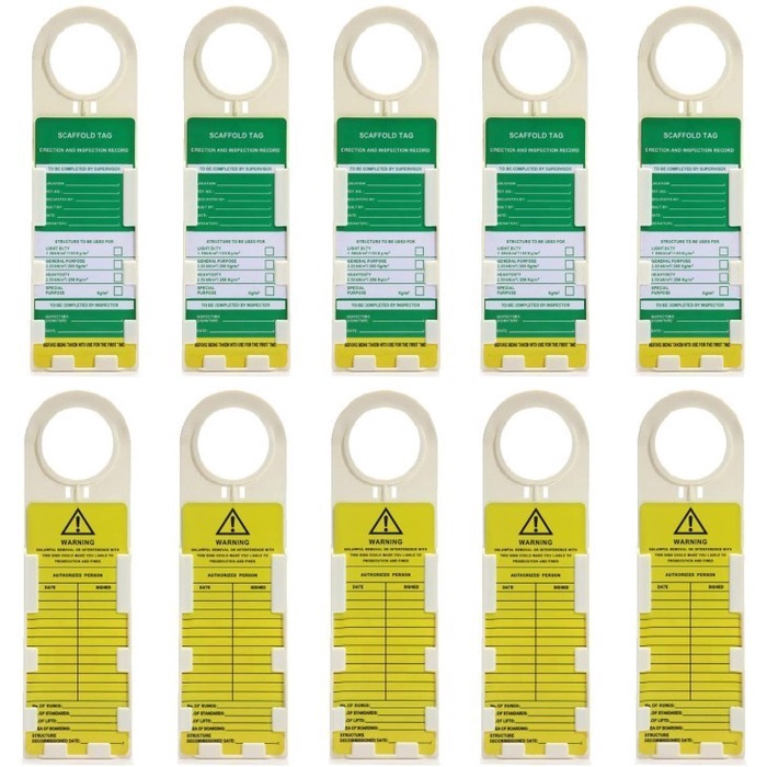 

ScaffTag Scaffolding Tag, White on Green, Kit Contents Holder Kode 671