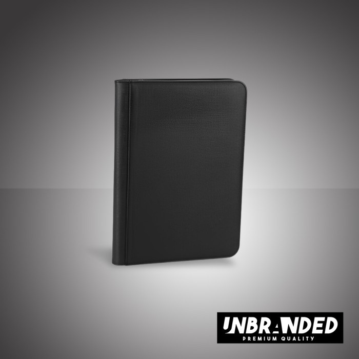 

UNBRANDED High Quality Leather Album Binder 360 3x3 Zipper Lock Black Kode 570