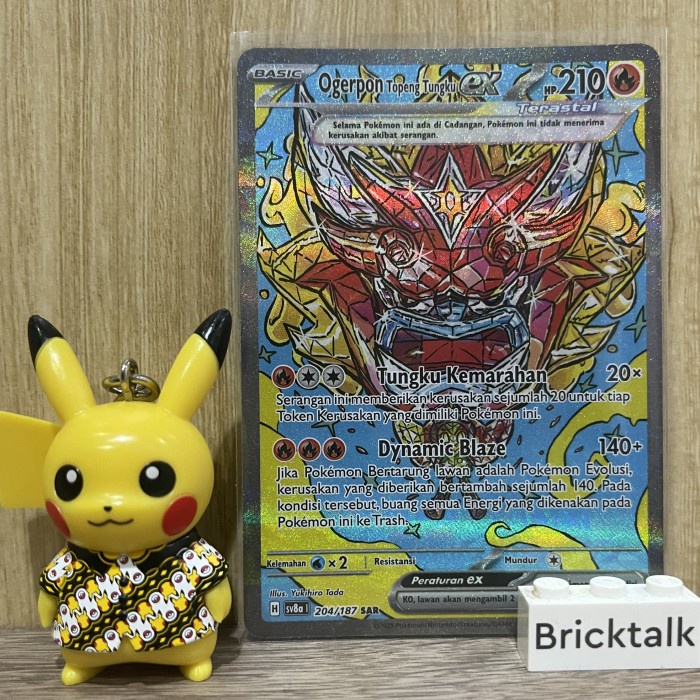(BRI) Kartu Pokemon TCG sv8a Ogerpon Topeng Tungku ex Terastal SAR 204/187 Trading Card Game Indones