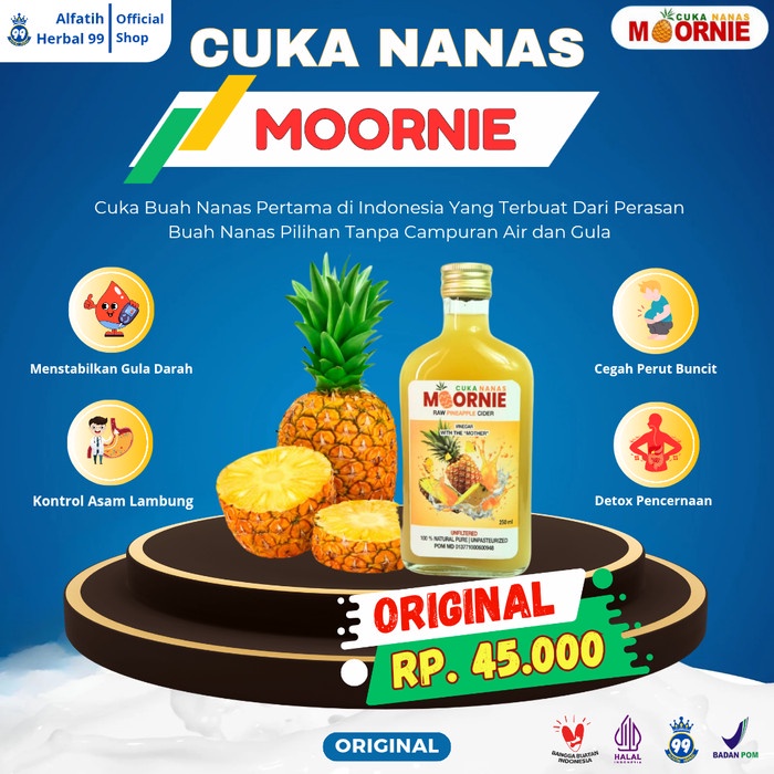 

CUKA NANAS MOORNIE Original BPOM 100% Sari Nanas Perasan Pertama Tanpa Campuran Ampuh Turunkan Kadar