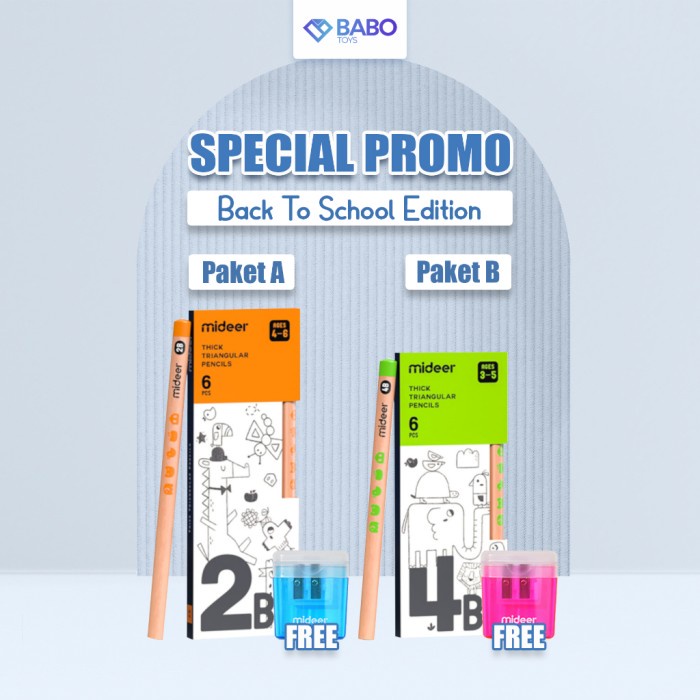 

GRATIS ONGKIR PROMO BUY 1 GET FREE Rautan Mideer Thick Triang Pencil 2B 4B 6B Alat Tulis Pensil