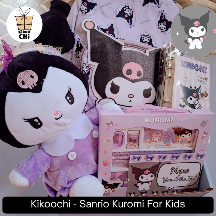 

MURAH Kikoochi Kuromi Full Set For Kids - Hadiah Kado Ulang Tahun Tas Sekolah Sanrio Anak Perempuan