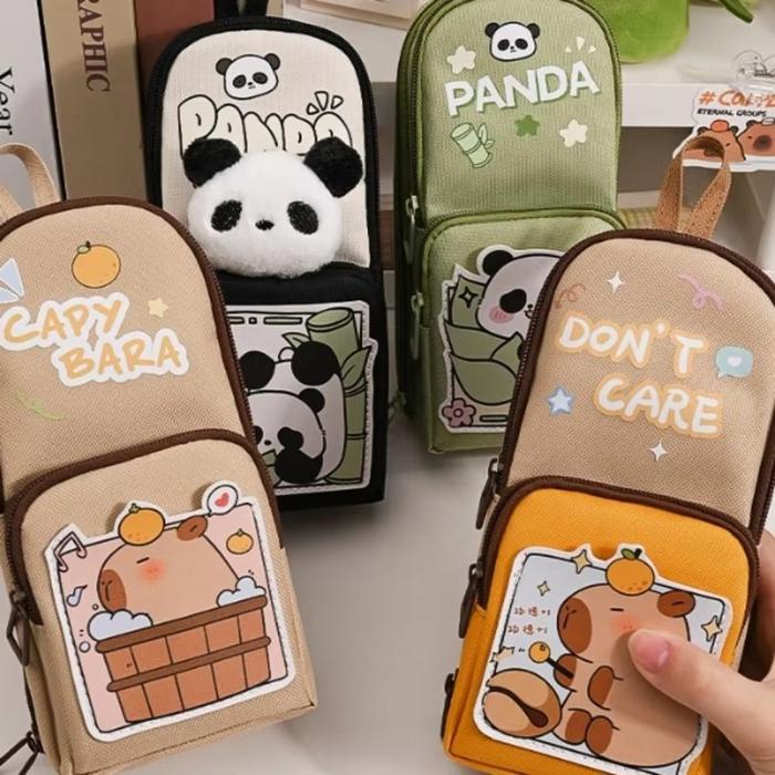 

BOOM SALE TSA (COD) Tempat Pensil 3D 3 Resleting Karakter Kartun Kapasitas Besar Kotak Pensil Anak