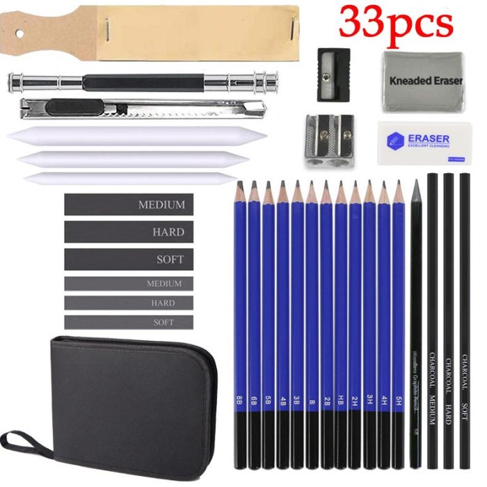 

SALE JC 33PCS/Set Skeh Pensil Penghapus dan Pensil Gamuntuk Keperluan Sekolah Pencil Drawing Set